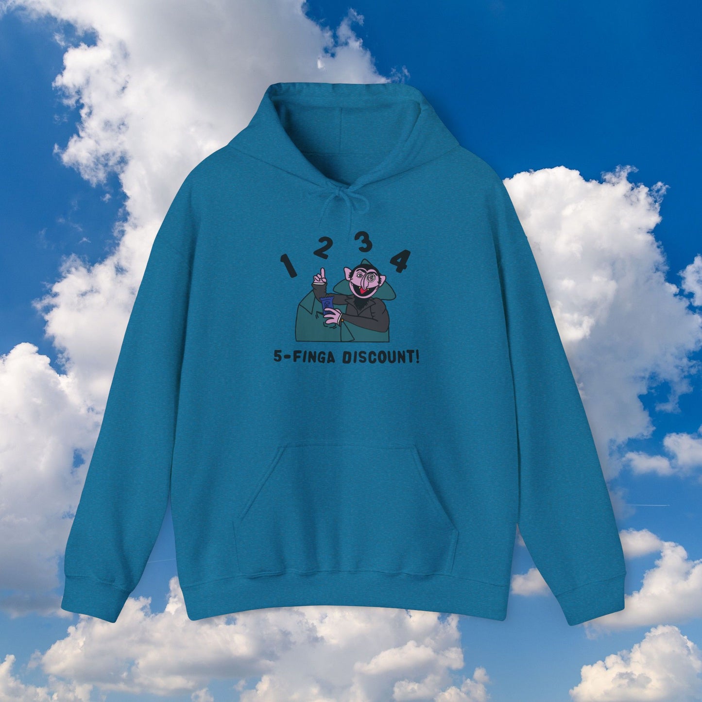 Five Finger Discount Hoodie - Sesame Street The Count Parody Hooded Sweatshirt