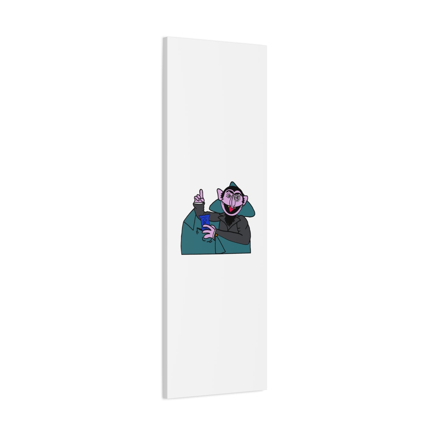 The Count Stealing Candy Canvas Print White - Sesame Street The Count Parody Art