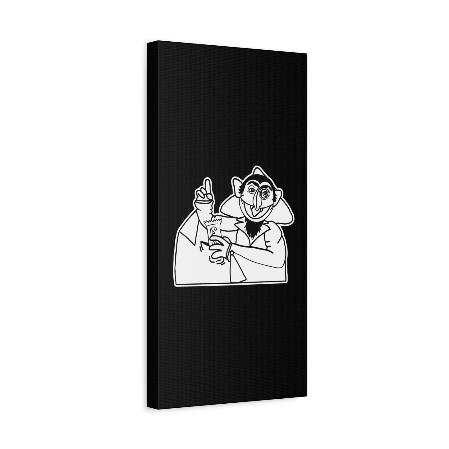 The Count Stealing Candy Outline Canvas Print Black - Sesame Street The Count Parody Canvas Art
