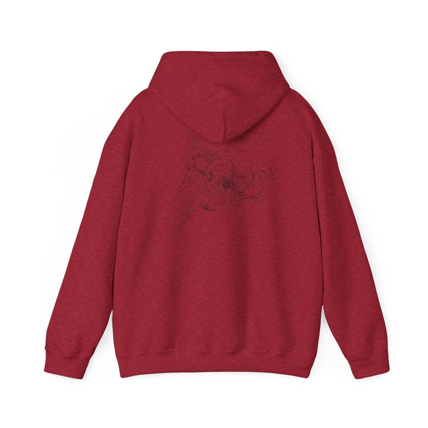 Ride Me Harley Motorcycle Drawing Hoodie Sweatshirt - Back Design