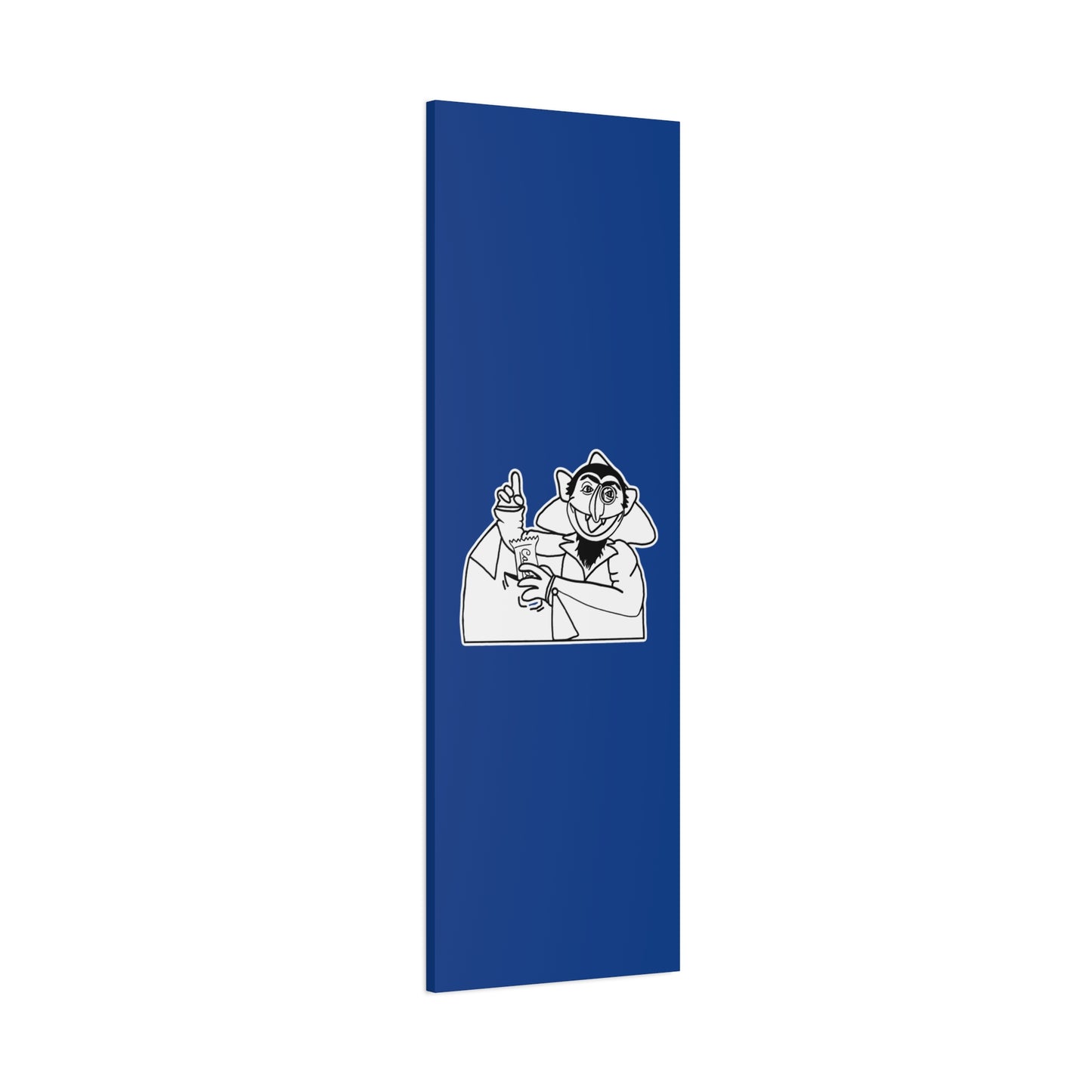 The Count Stealing Candy Outline Canvas Print Dark Blue - Sesame Street The Count Parody Art