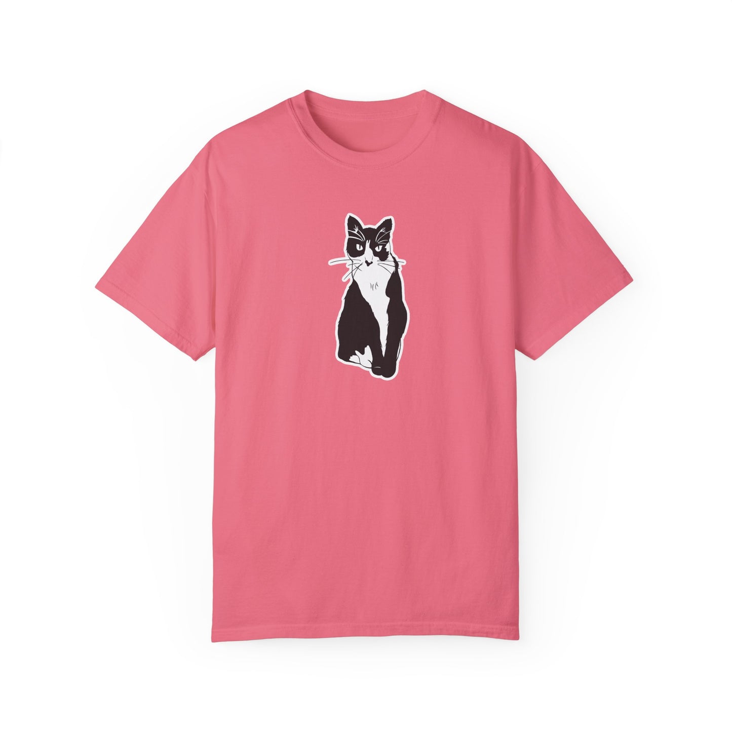 Cat Tee (Sticker Style Cat) - Cat Drawing Shirt