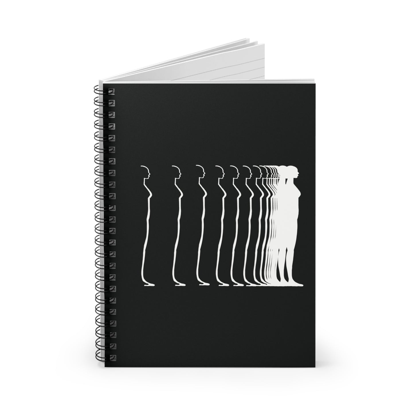 Transcending Spiral Notebook Black Background - Ruled Line