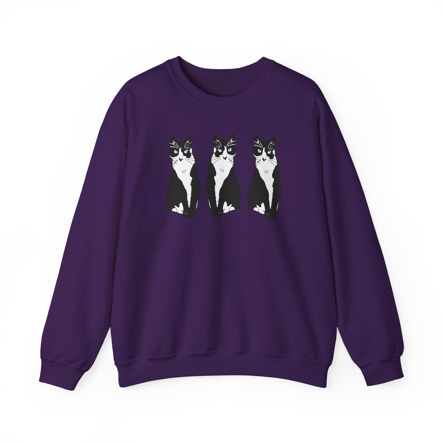 Cat x3 Sweatshirt (B&W Style Cat) - Cat Drawing Sweatshirt