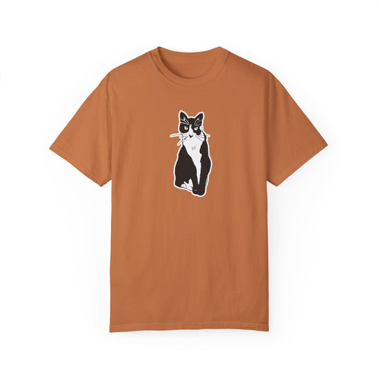 Cat Tee (Sticker Style Cat) - Cat Drawing Shirt
