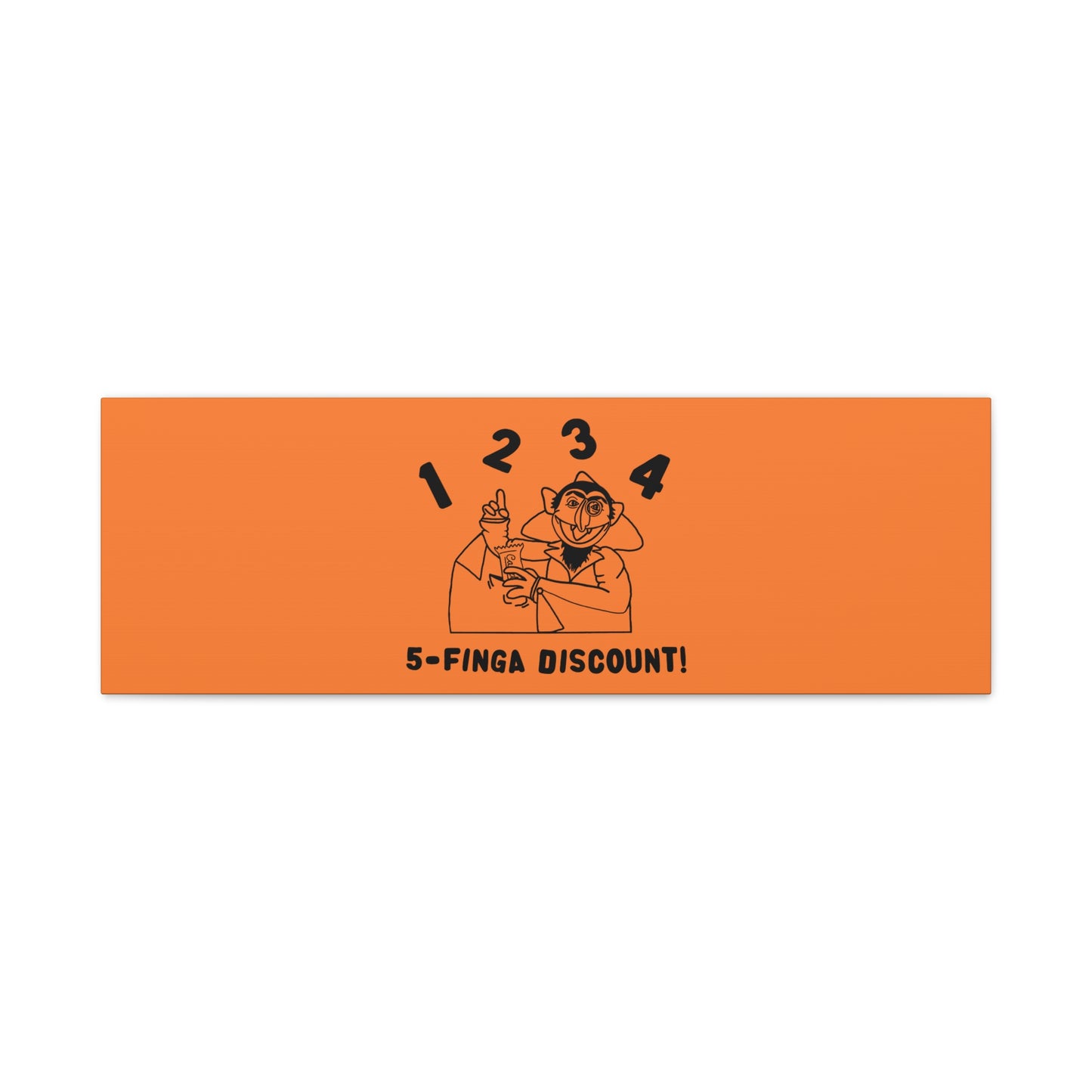 Five Finger Discount Outline Canvas Print Light Orange - Sesame Street The Count Parody Art Print