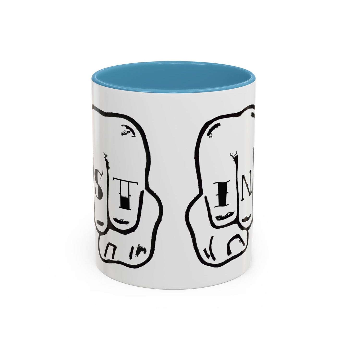 Austin Knuckle Tats Tattooed Fists Accent Mug Giant Fists Edition