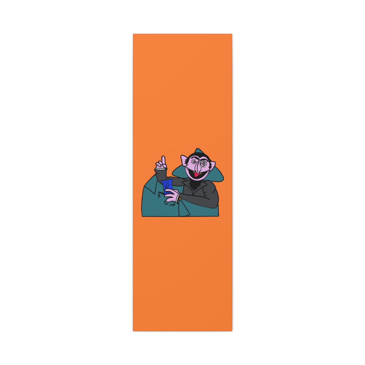 The Count Stealing Candy Canvas Print Orange - Sesame Street The Count Parody Art