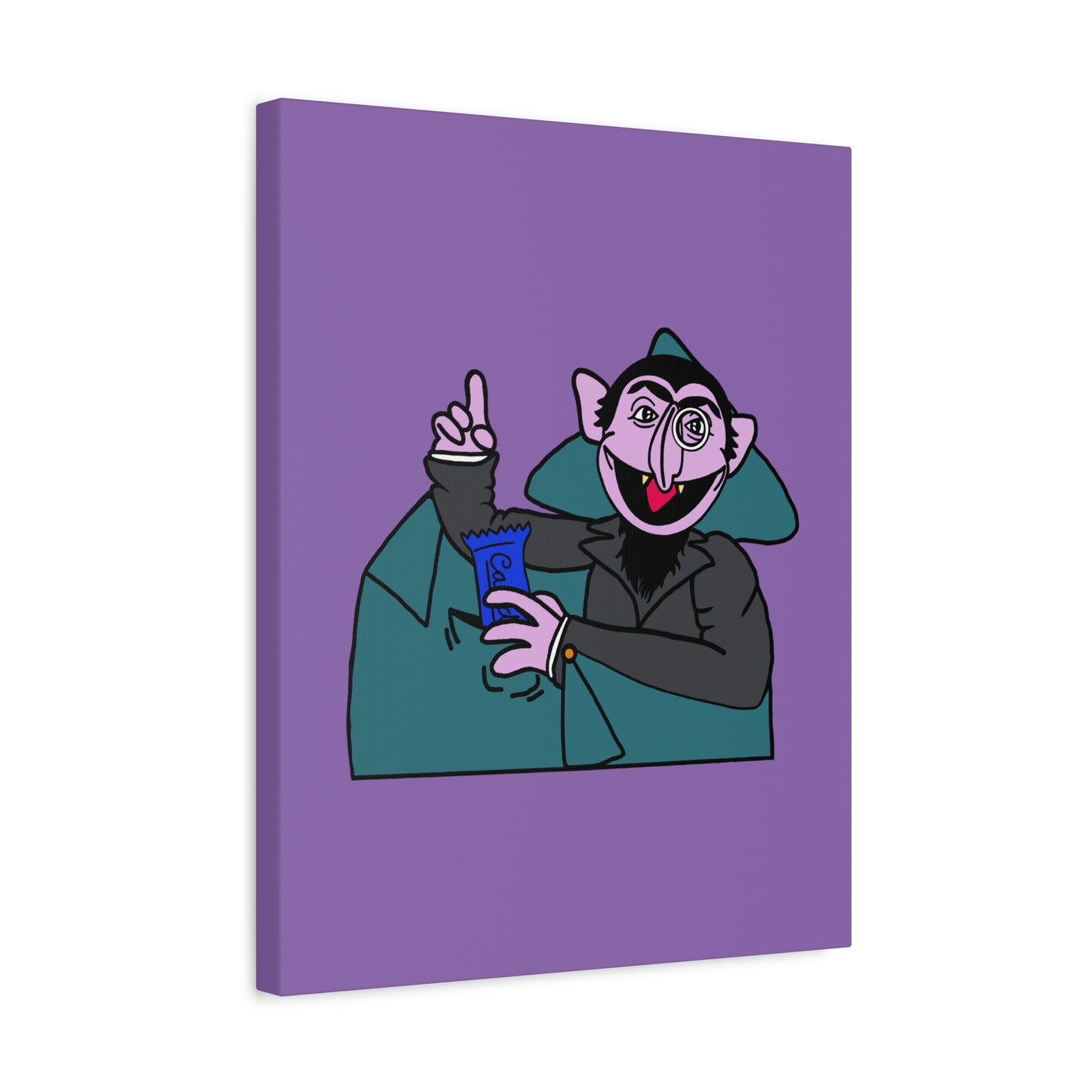 The Count Stealing Candy Canvas Print Light Purple - Sesame Street The Count Canvas Art