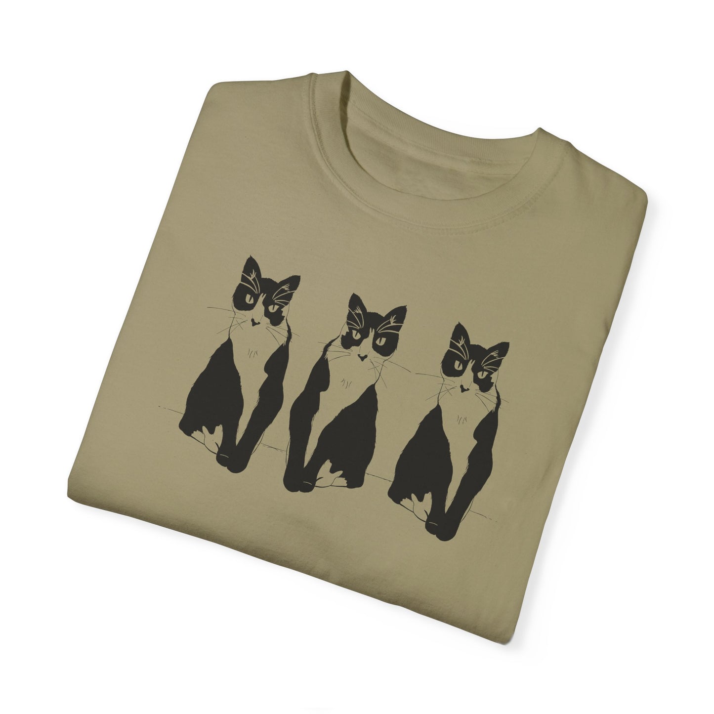 Cat x3 Tee (Transparent Style Cat) - Cat Drawing Shirt