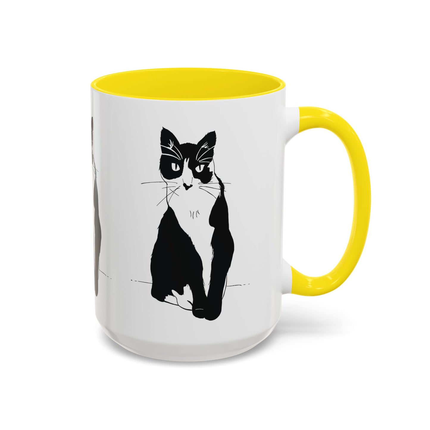 Three Cats Accent Mug (Transparent Style Cat) - Three Cats Edition Cat Mug
