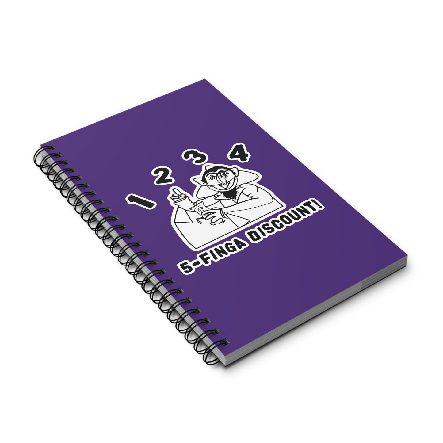 Five Finger Discount Outline Notebook Purple - Sesame Street The Count Parody Notebook
