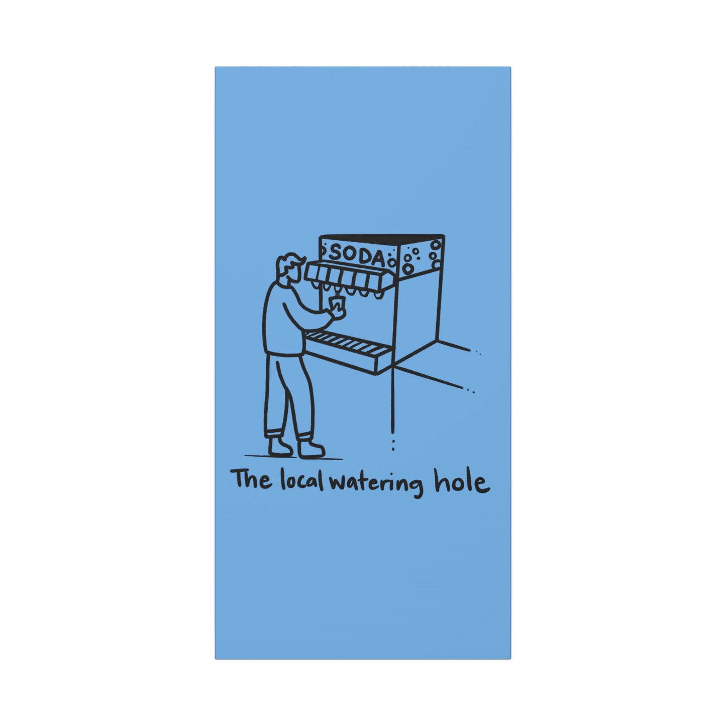 Local Watering Hole Canvas Print - Blue