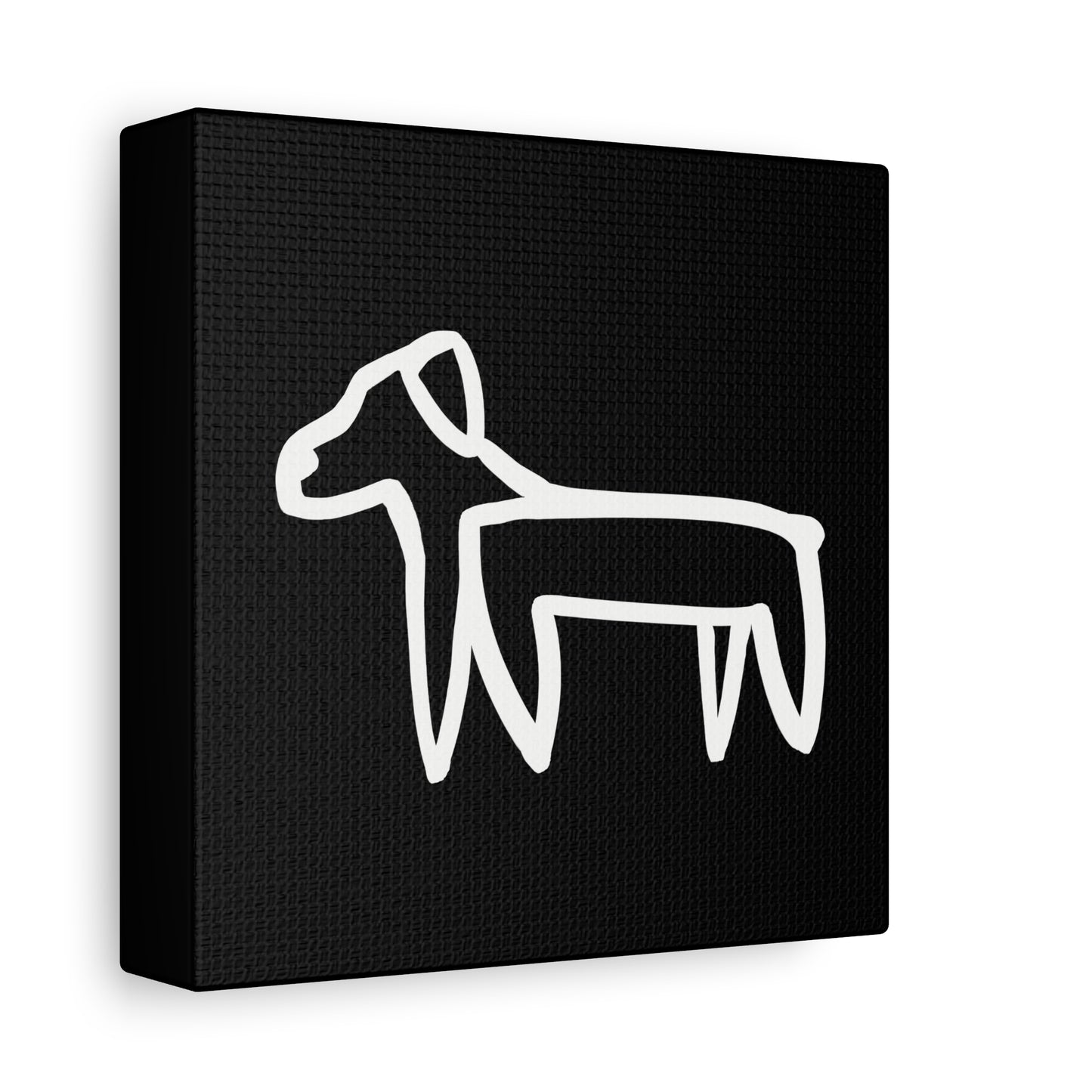 Dog Canvas Print on Black (Transparent Style White Dog) - Dog Art Print