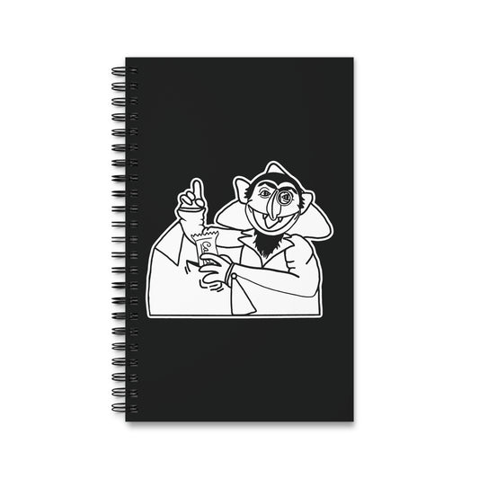 The Count Stealing Candy Outline Notebook Black and White - Sesame Street The Count Parody Notebook
