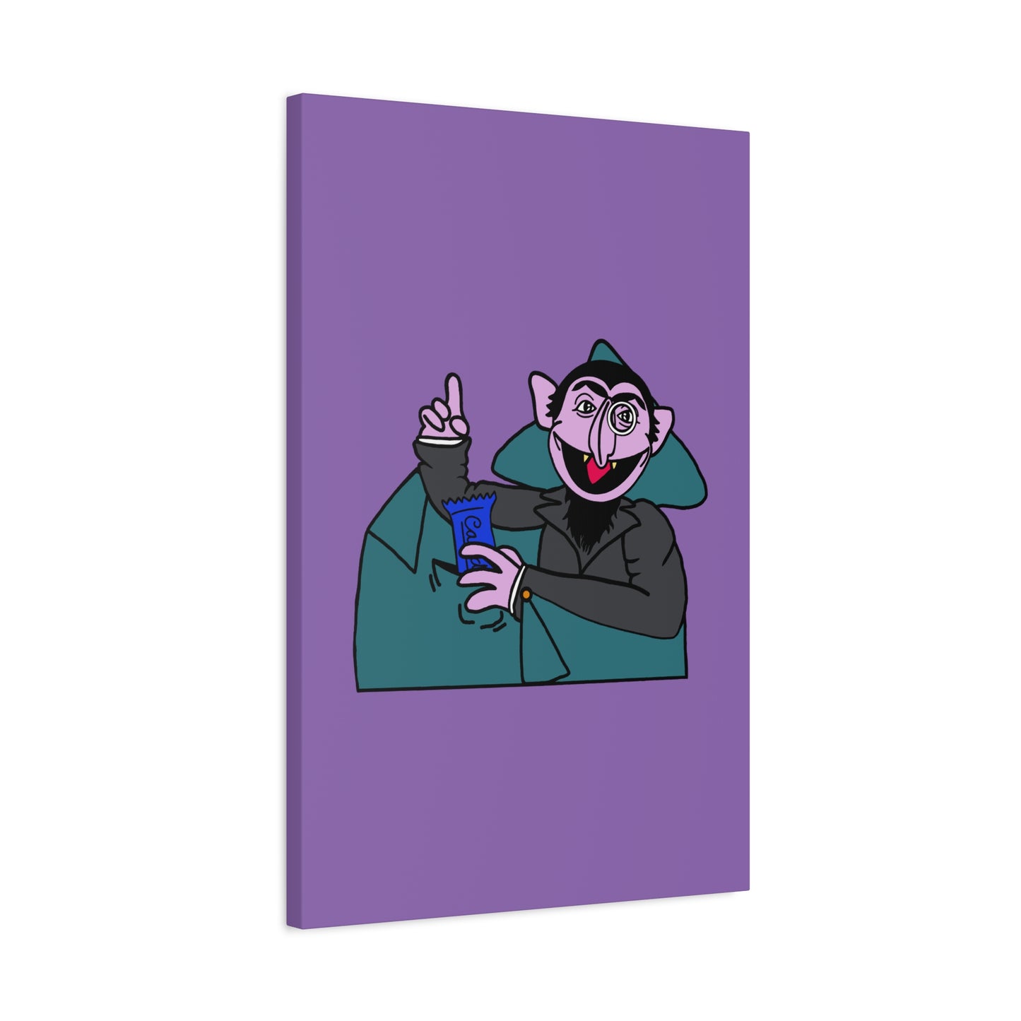 The Count Stealing Candy Canvas Print Light Purple - Sesame Street The Count Canvas Art
