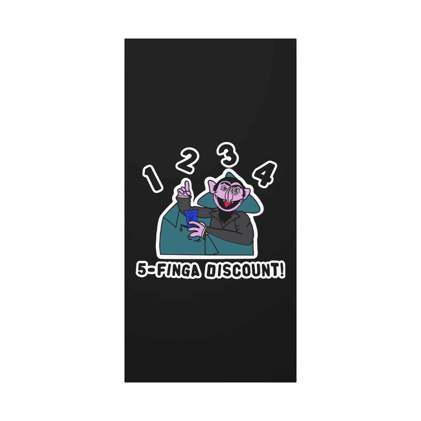 Five Finger Discount Canvas Print Black - Sesame Street The Count Parody Art Print