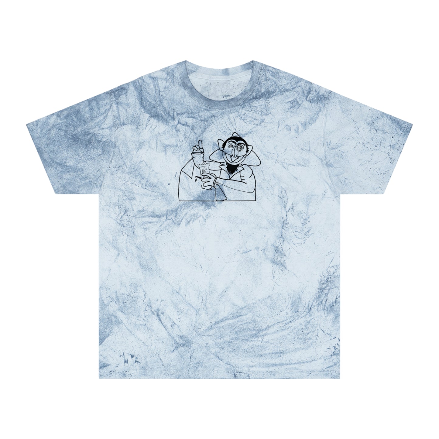 The Count Stealing Candy Outline Color Blast Tee - Sesame Street The Count Parody Shirt