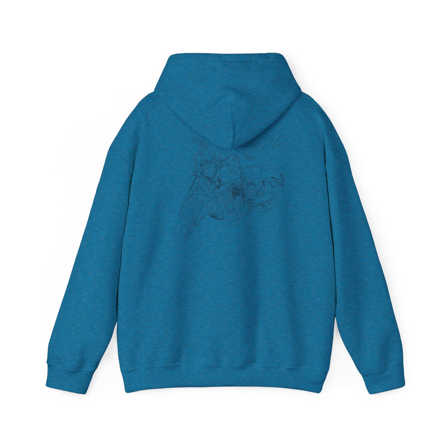 Ride Me Harley Motorcycle Drawing Hoodie Sweatshirt - Back Design