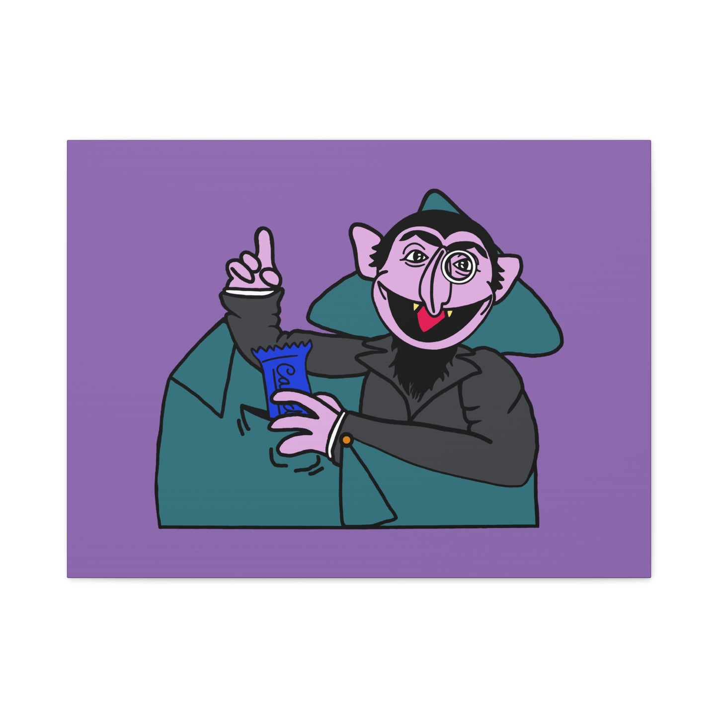 The Count Stealing Candy Canvas Print Light Purple - Sesame Street The Count Canvas Art