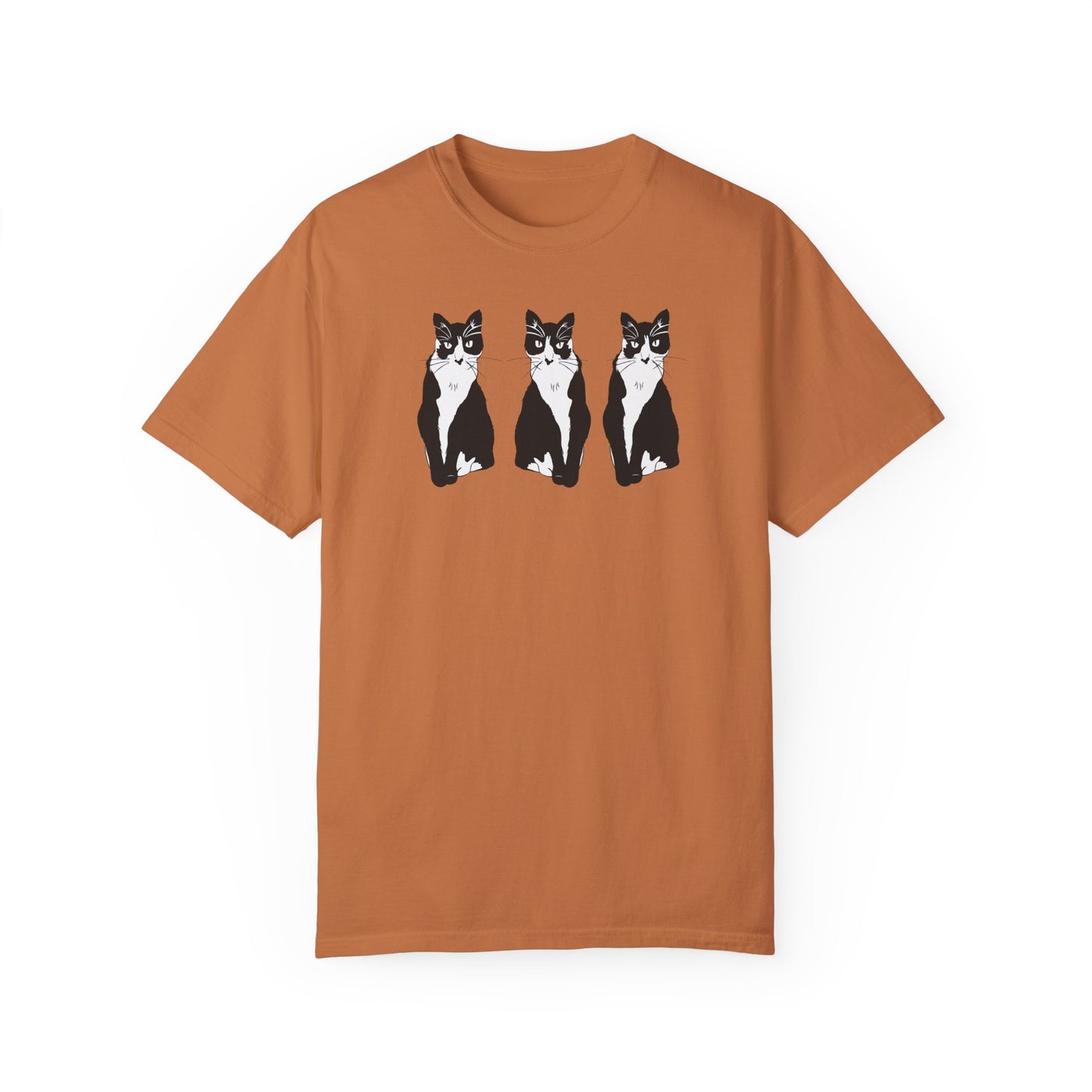 Cat x3 Tee (B&W Style Cat) - Cat Drawing Shirt