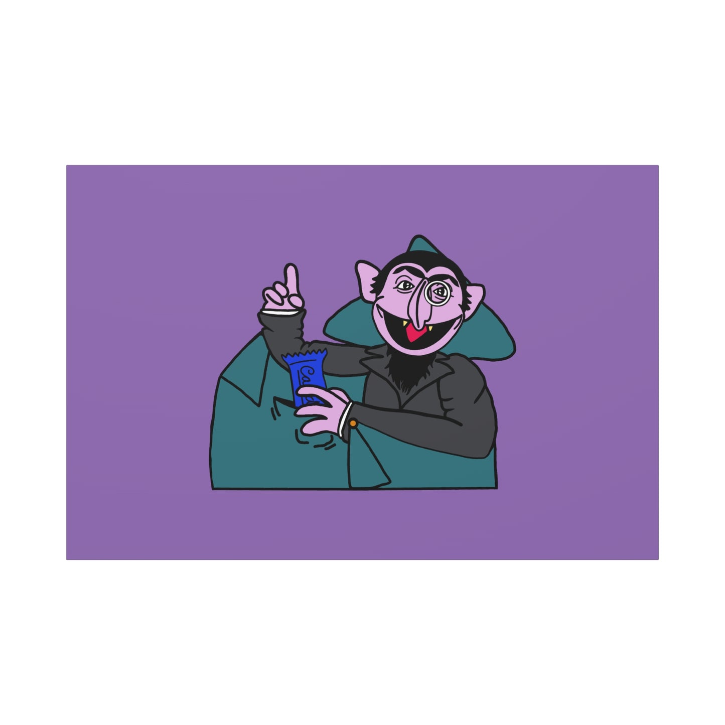 The Count Stealing Candy Canvas Print Light Purple - Sesame Street The Count Canvas Art