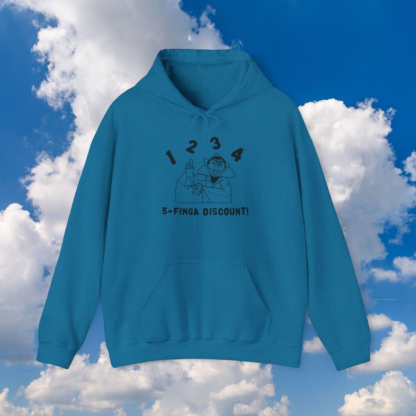 Five Finger Discount Outline Hoodie - Sesame Street The Count Parody Hooded Sweatshirt