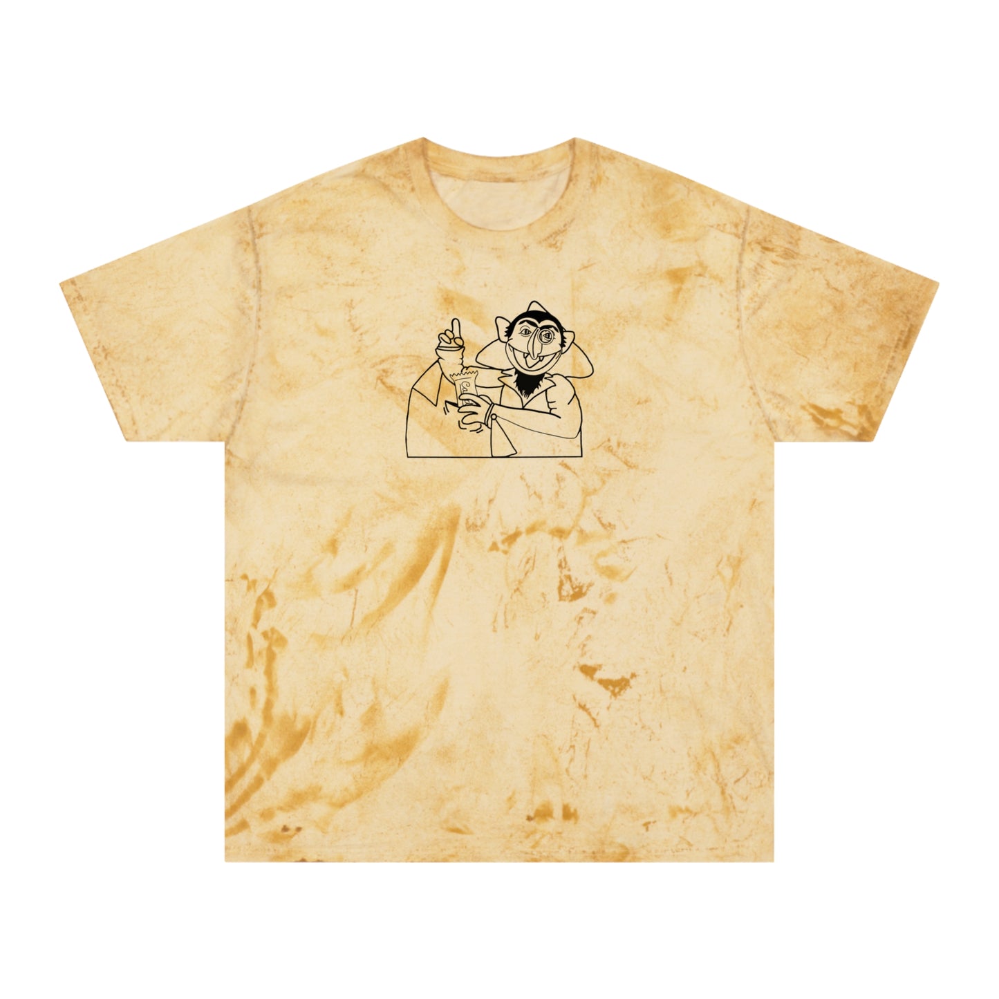The Count Stealing Candy Outline Color Blast Tee - Sesame Street The Count Parody Shirt