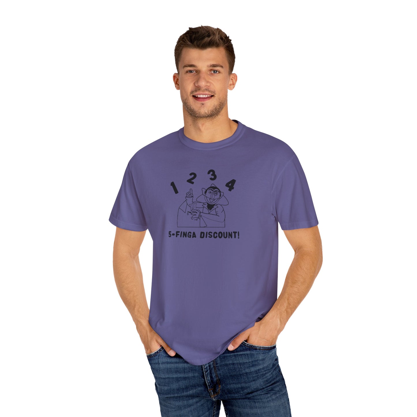 Five Finger Discount Outline Tee - Sesame Street The Count Parody Shirt