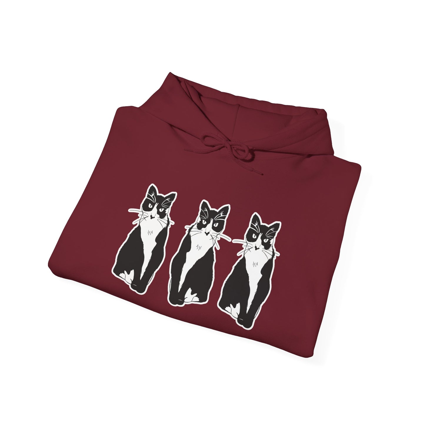 Cat x3 Hoodie (Sticker Style Cat) - Cat Hooded Sweatshirt