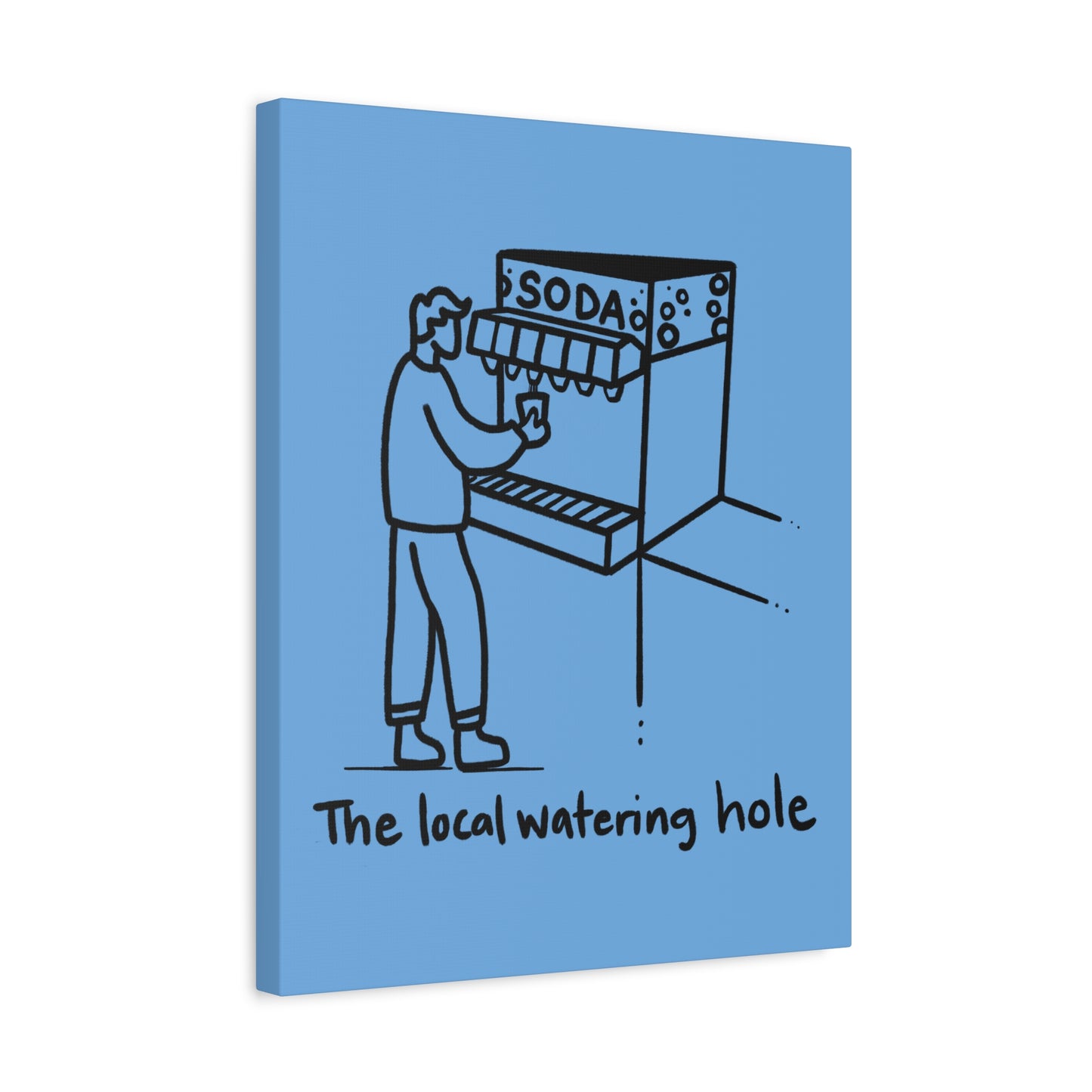 Local Watering Hole Canvas Print - Blue