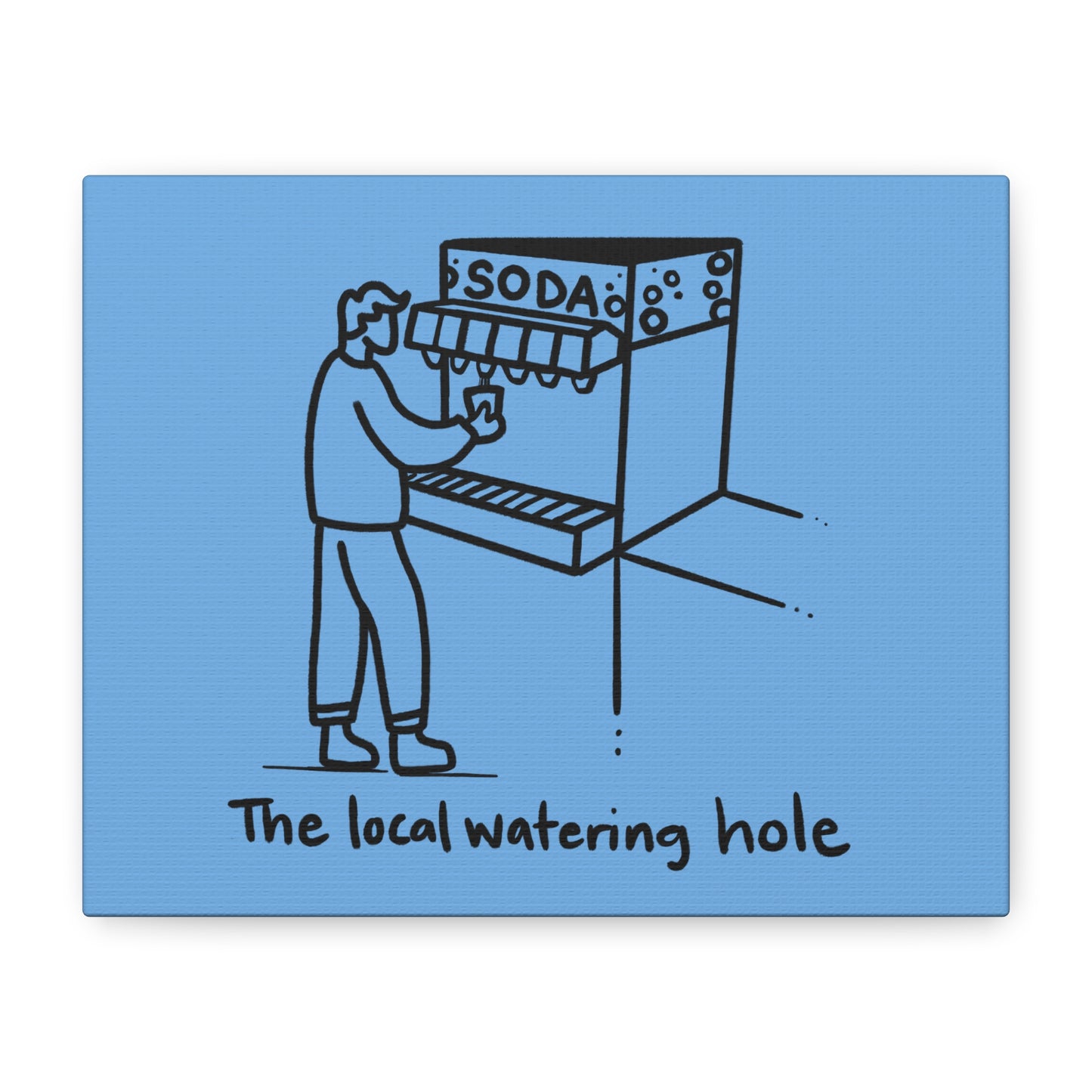 Local Watering Hole Canvas Print - Blue