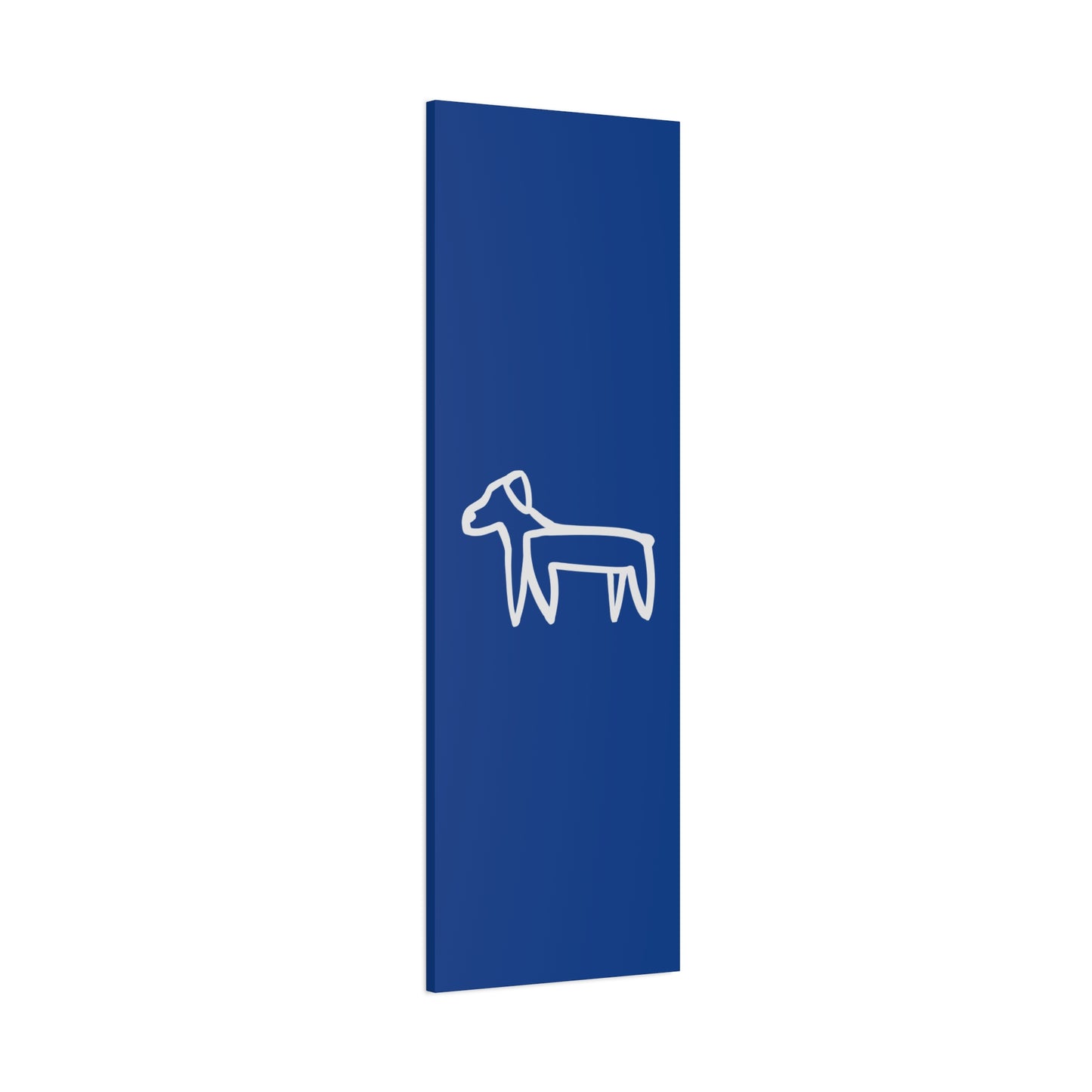 Dog Canvas Print on Blue (Transparent Style White Dog) - Dog Art Print