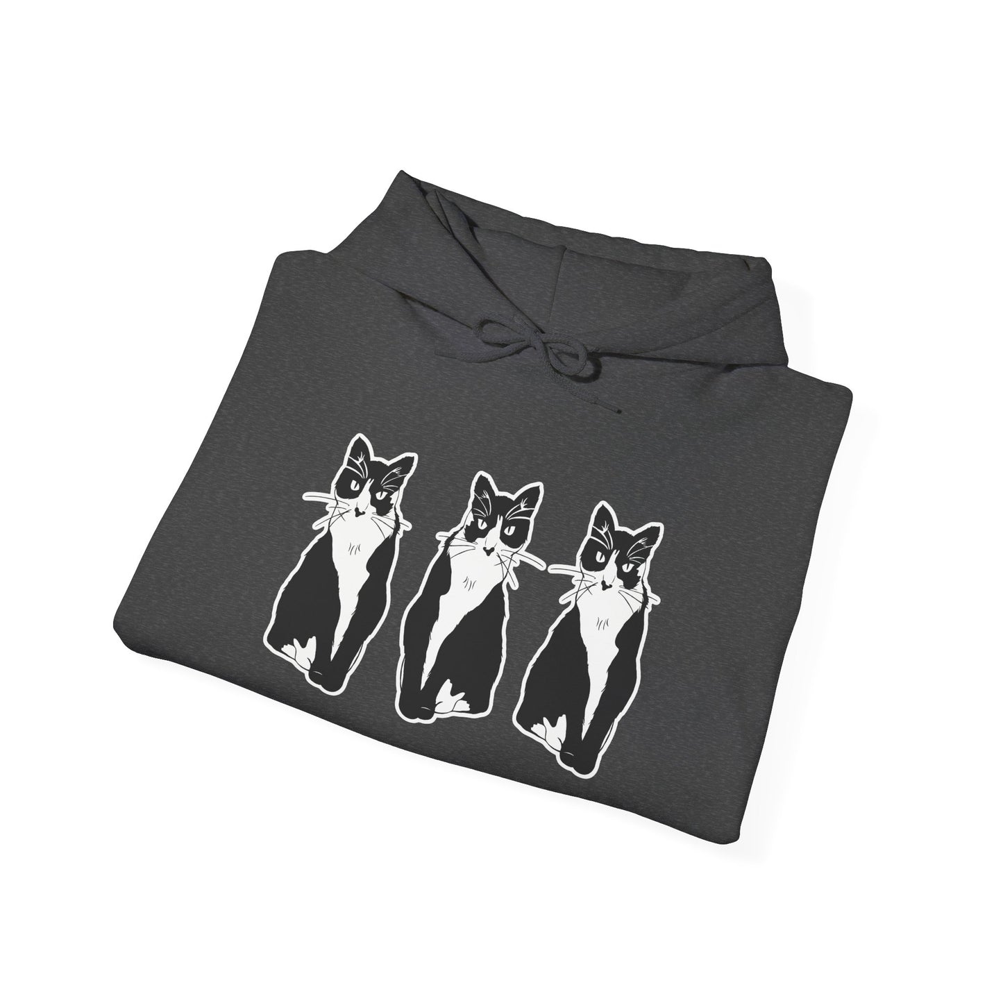 Cat x3 Hoodie (Sticker Style Cat) - Cat Hooded Sweatshirt