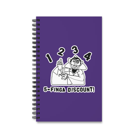 Five Finger Discount Outline Notebook Purple - Sesame Street The Count Parody Notebook