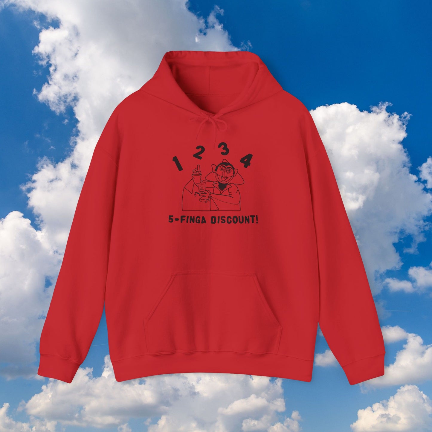 Five Finger Discount Outline Hoodie - Sesame Street The Count Parody Hooded Sweatshirt