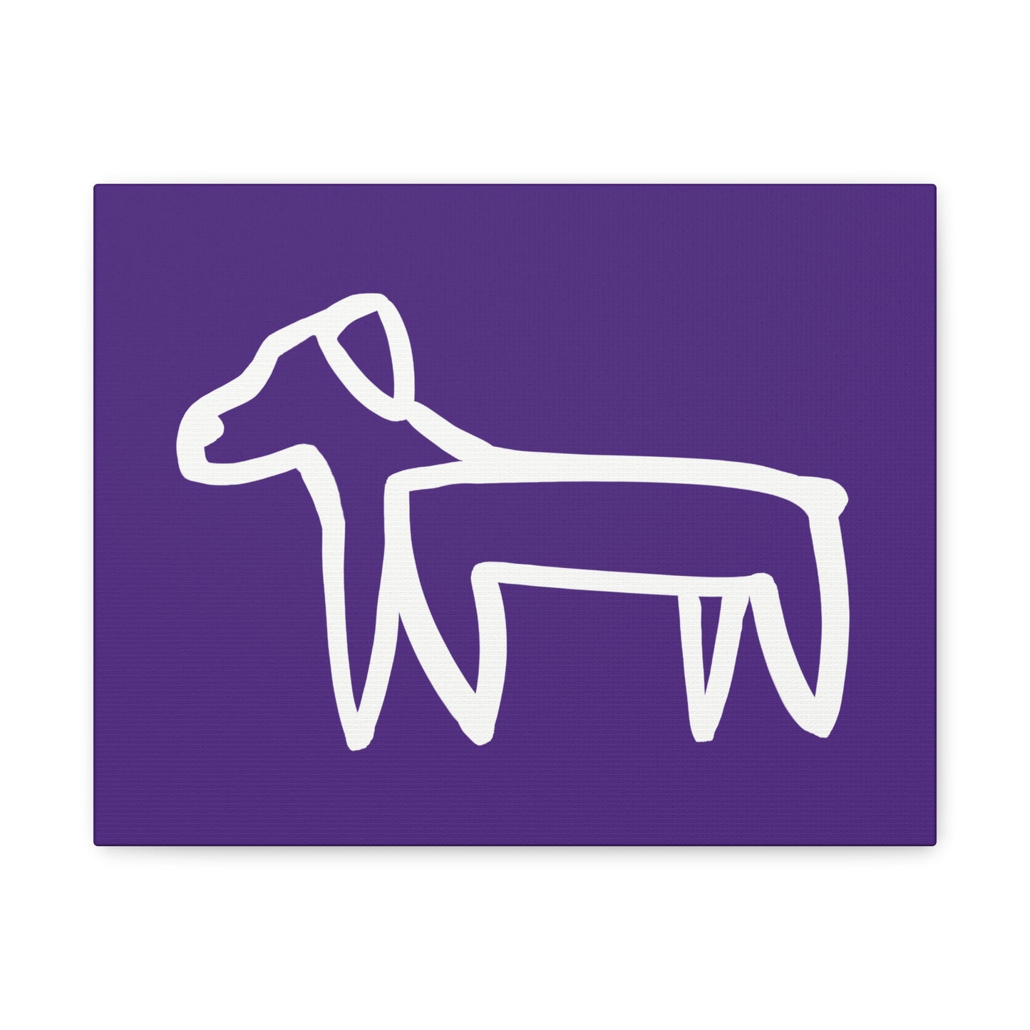 Dog Canvas Print on Purple (Transparent Style White Dog) - Dog Art Print