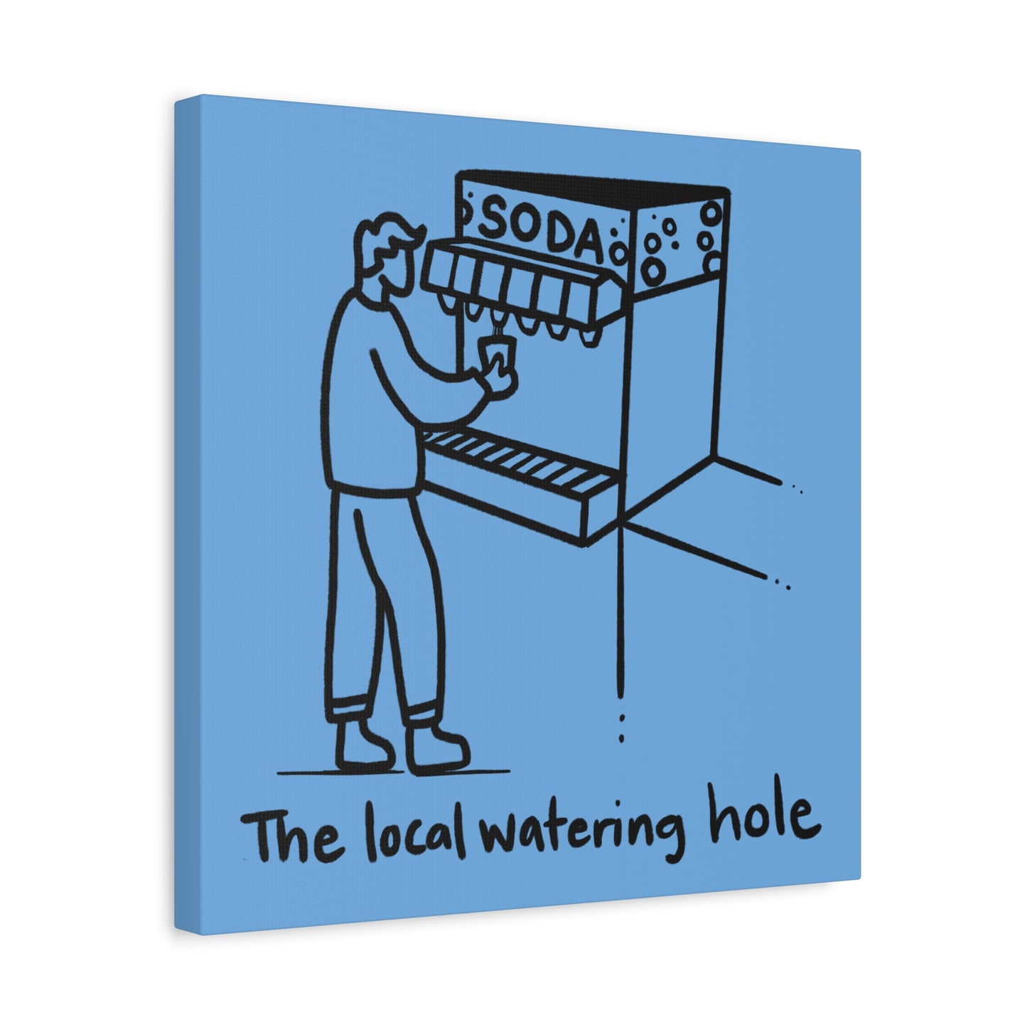 Local Watering Hole Canvas Print - Blue