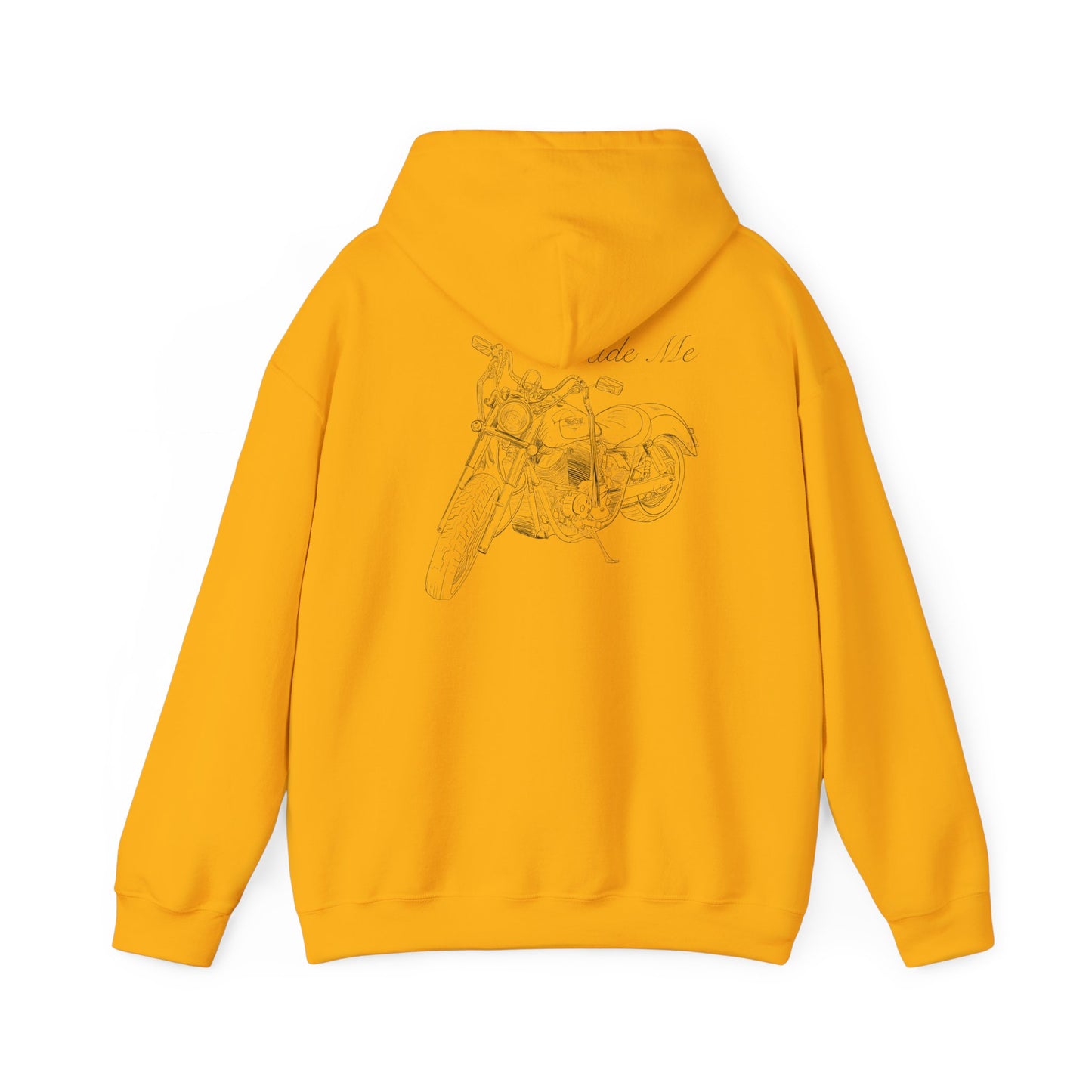 Ride Me Harley Motorcycle Drawing Hoodie Sweatshirt - Back Design