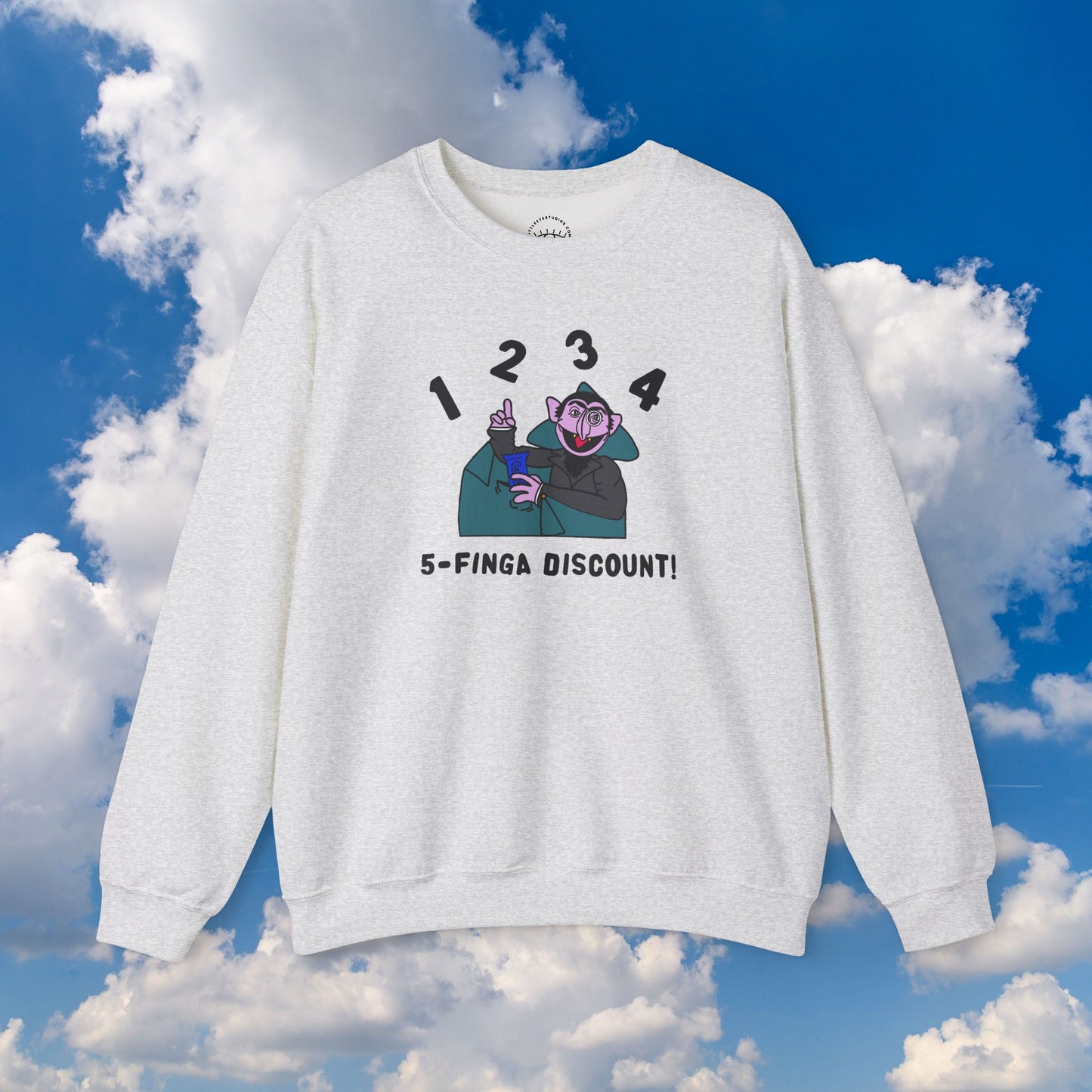 Five Finger Discount Sweatshirt - Sesame Street The Count Parody Sweatshirt