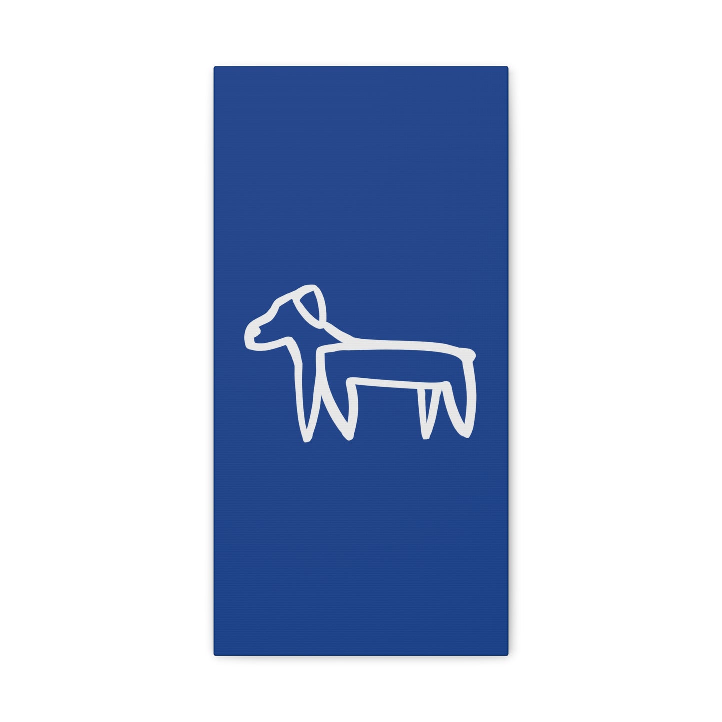 Dog Canvas Print on Blue (Transparent Style White Dog) - Dog Art Print