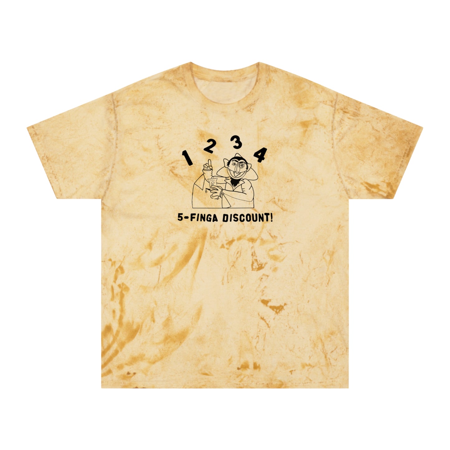 Five Finger Discount Outline Color Blast Tee - Sesame Street The Count Parody Shirt