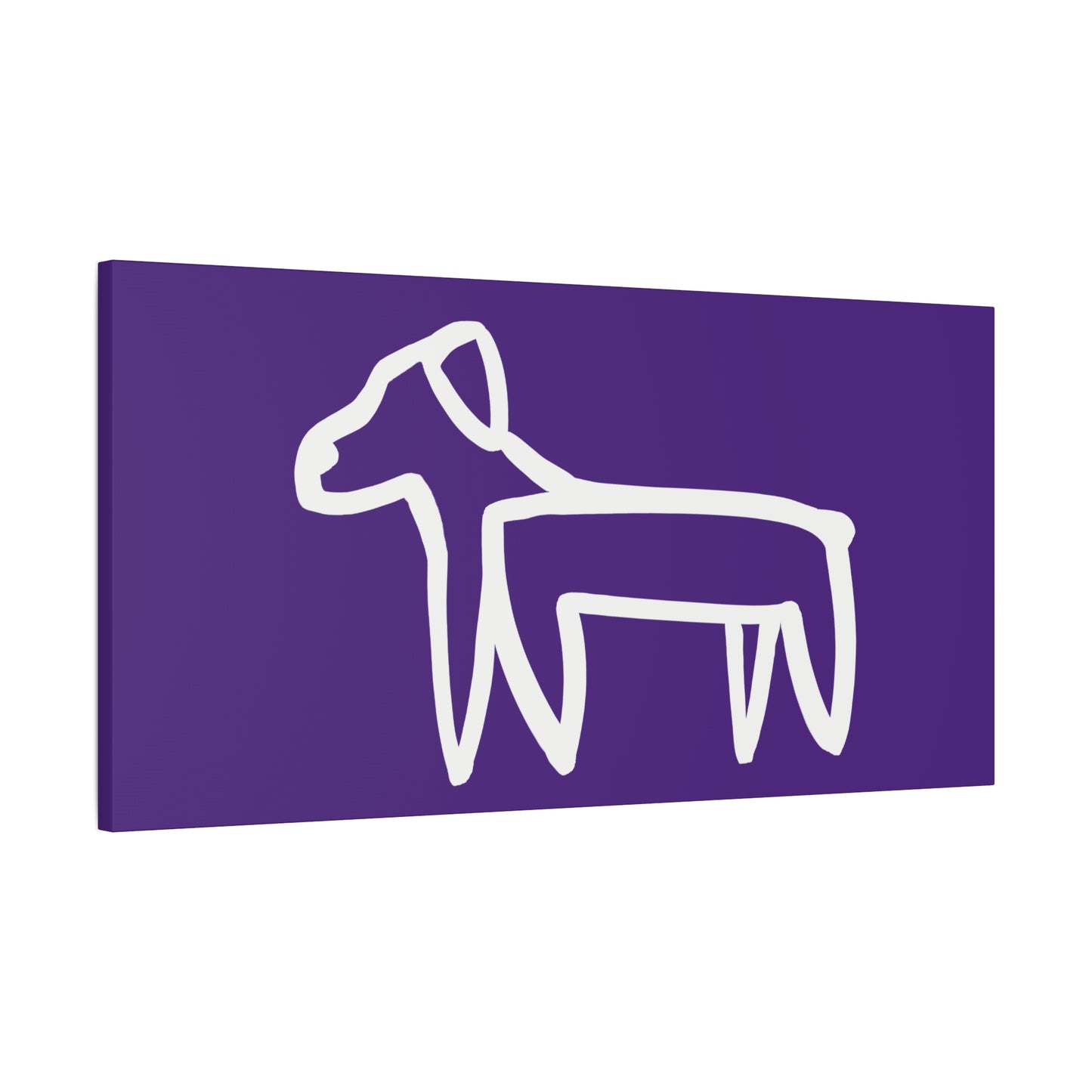 Dog Canvas Print on Purple (Transparent Style White Dog) - Dog Art Print