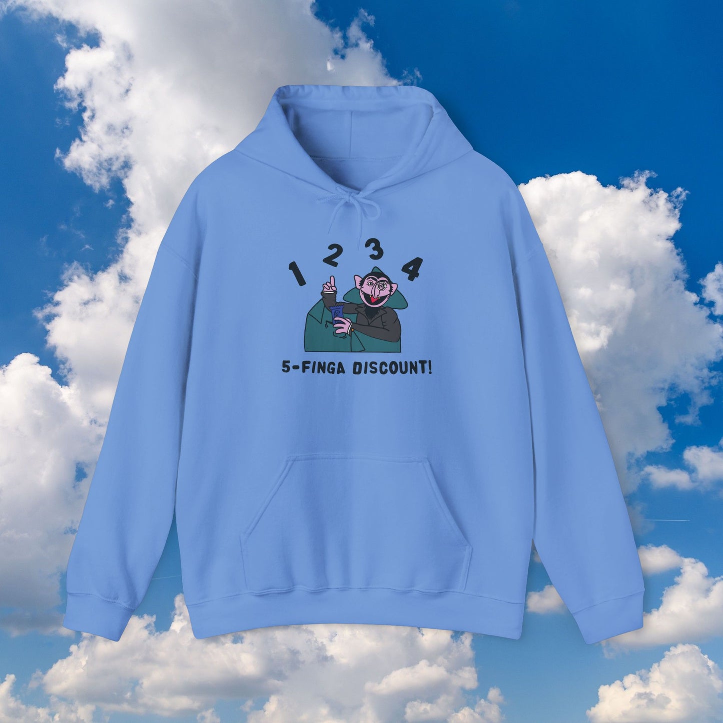 Five Finger Discount Hoodie - Sesame Street The Count Parody Hooded Sweatshirt
