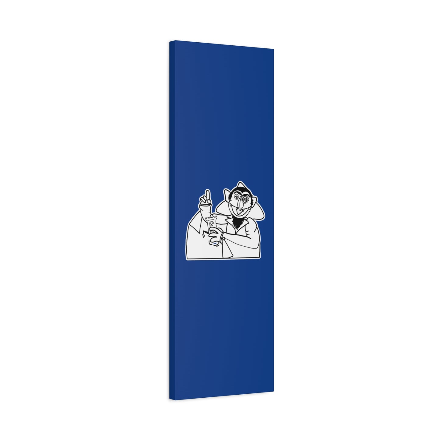 The Count Stealing Candy Outline Canvas Print Dark Blue - Sesame Street The Count Parody Art