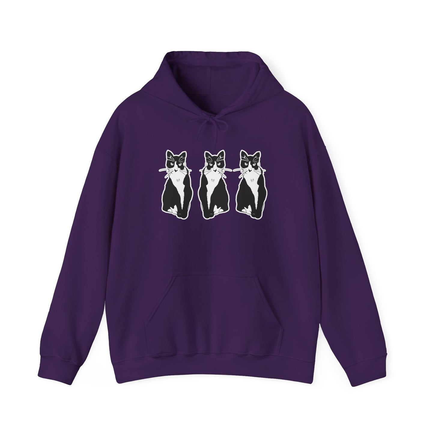Cat x3 Hoodie (Sticker Style Cat) - Cat Hooded Sweatshirt