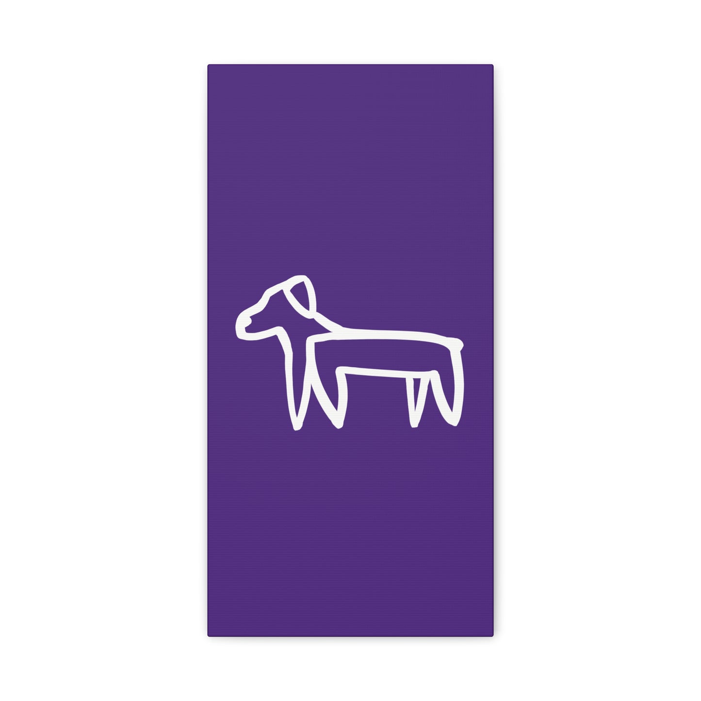 Dog Canvas Print on Purple (Transparent Style White Dog) - Dog Art Print