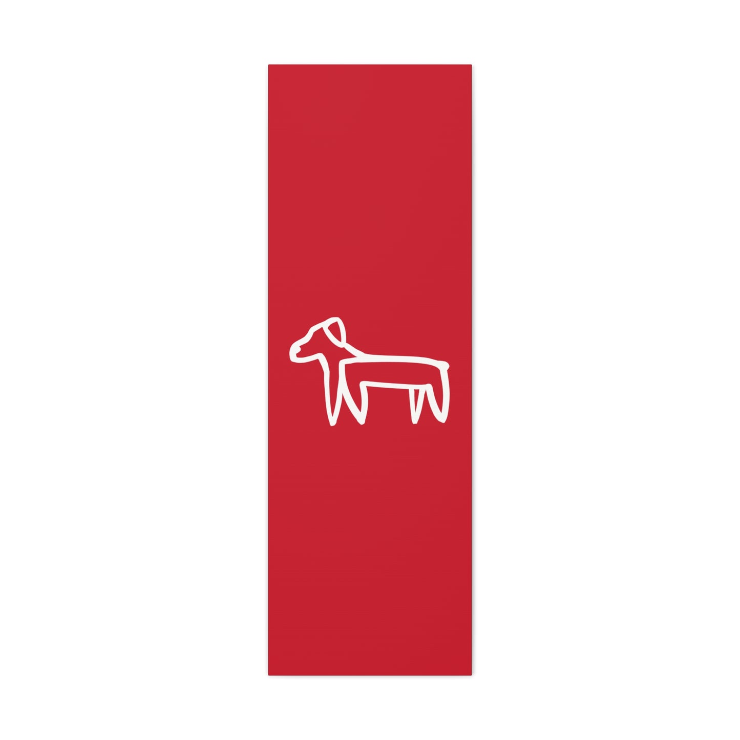 Dog Canvas Print on Red (Transparent Style White Dog) - Dog Art Print