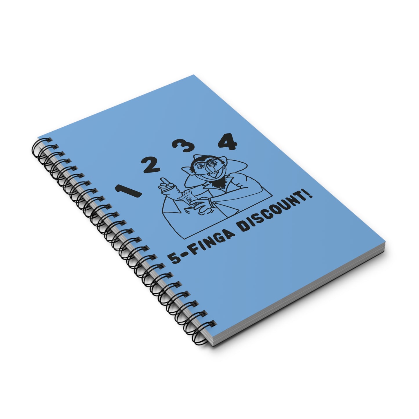 Five Finger Discount Outline Notebook Light Blue - Sesame Street Parody The Count Spiral Notebook