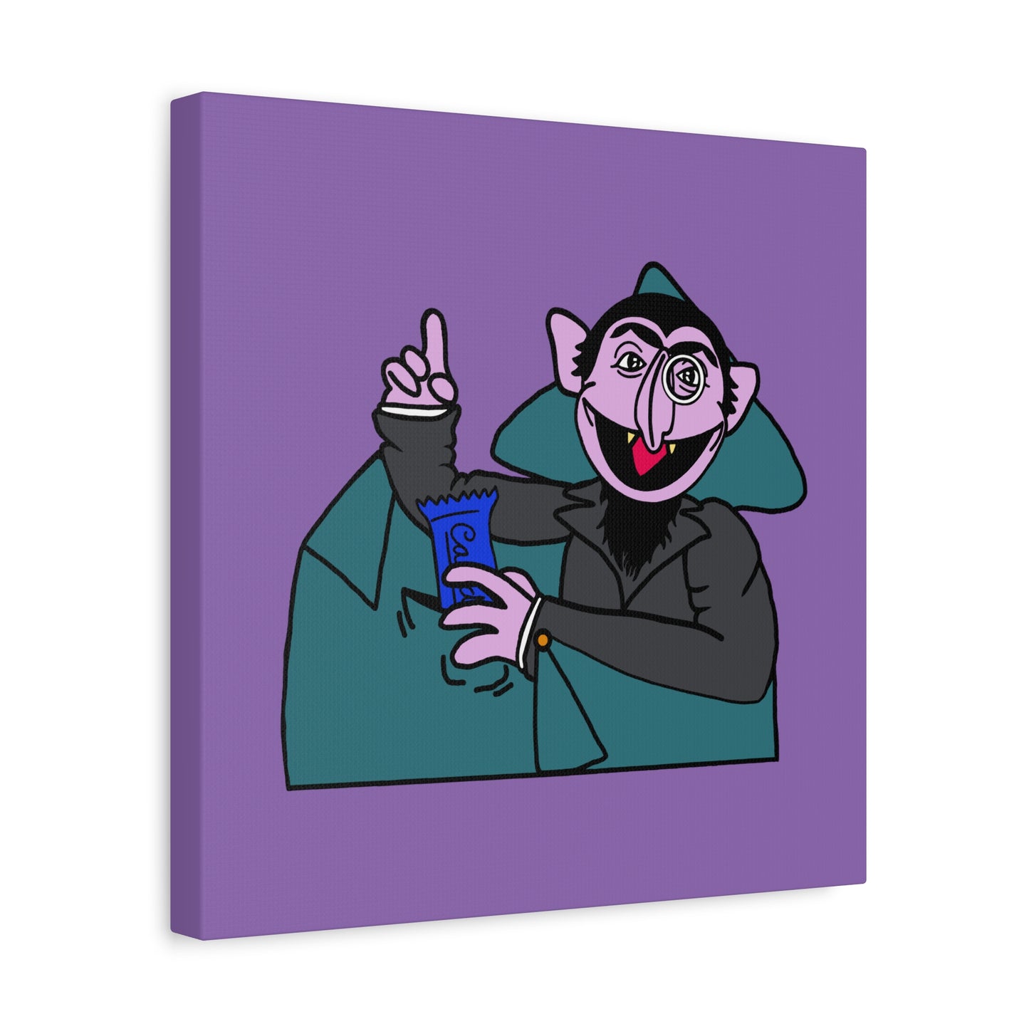 The Count Stealing Candy Canvas Print Light Purple - Sesame Street The Count Canvas Art